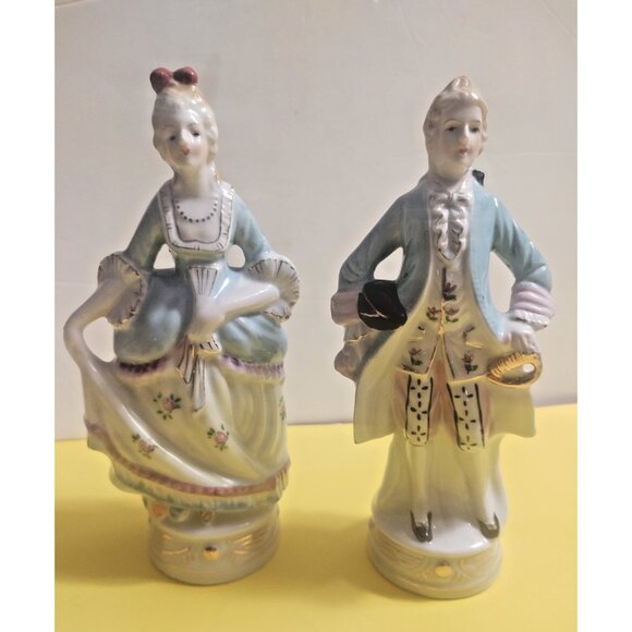 Victorian Figurines Figure Ceramic Porcelain Pottery by Ucago Occupied Japan - Picture 1 of 16